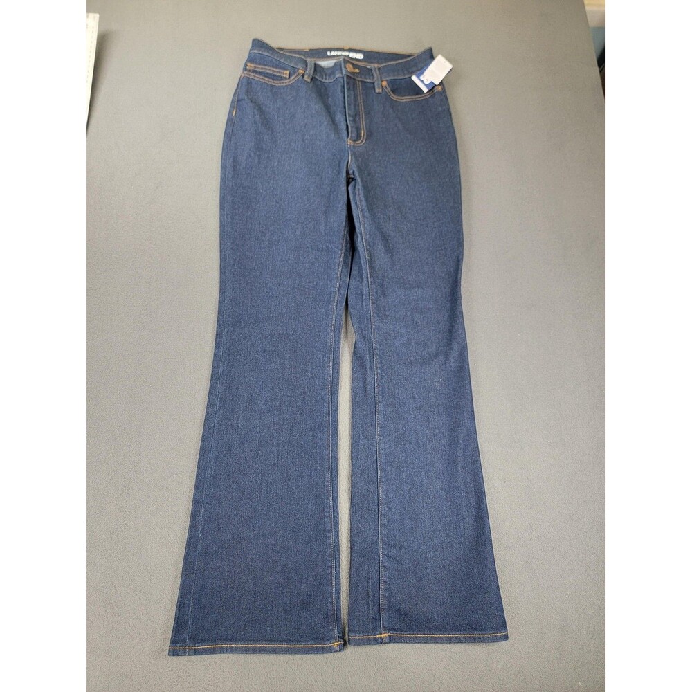 Lands End Jeans Womens 10 Blue Flare Sustainable Denim High Rise Recycled 32L‎